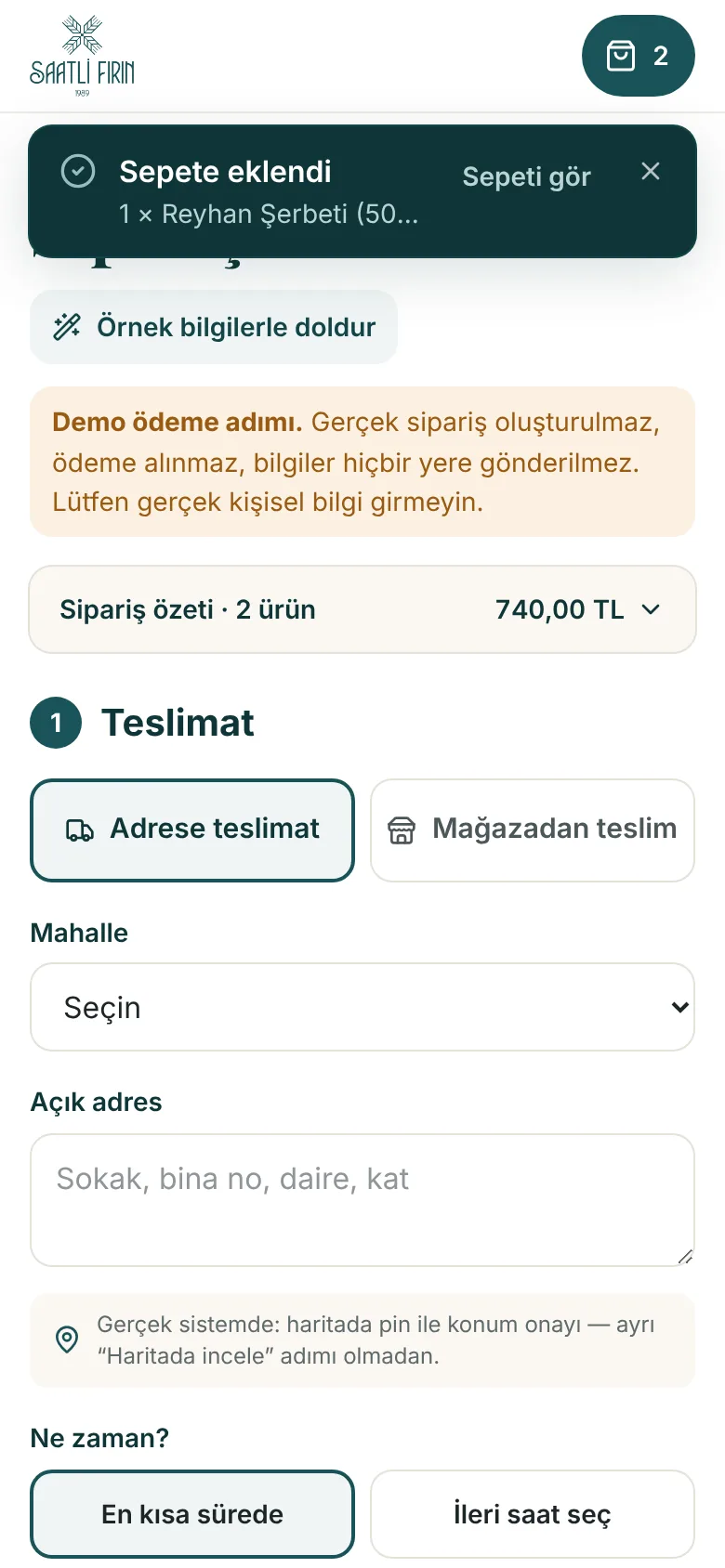 Önerilen: misafir ödeme varsayılan, 3 bölüm, e-posta isteğe bağlı